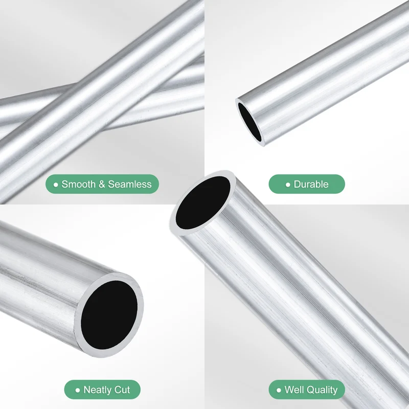 1-Pack 6063 Aluminum Round Tube, 12mmx15mm(IDxOD) 400mm Length Straight Tubing