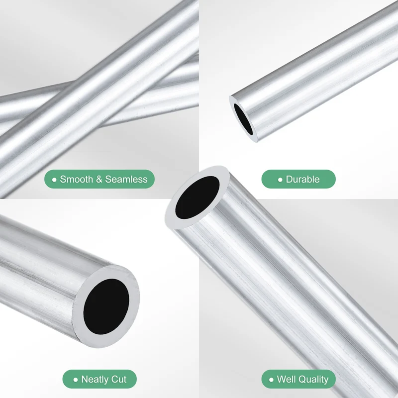 1-Pack 6063 Aluminum Round Tube, 10mmx15mm(IDxOD) 400mm Length Straight Tubing