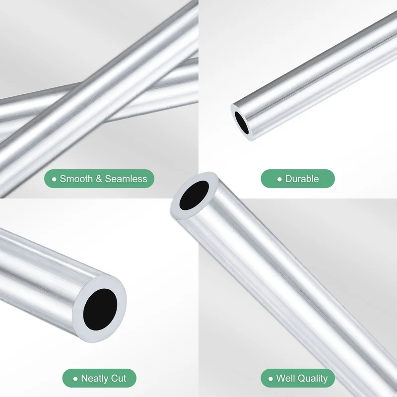 1-Pack 6063 Aluminum Round Tube, 8mmx13mm(IDxOD) 400mm Length Straight Tubing