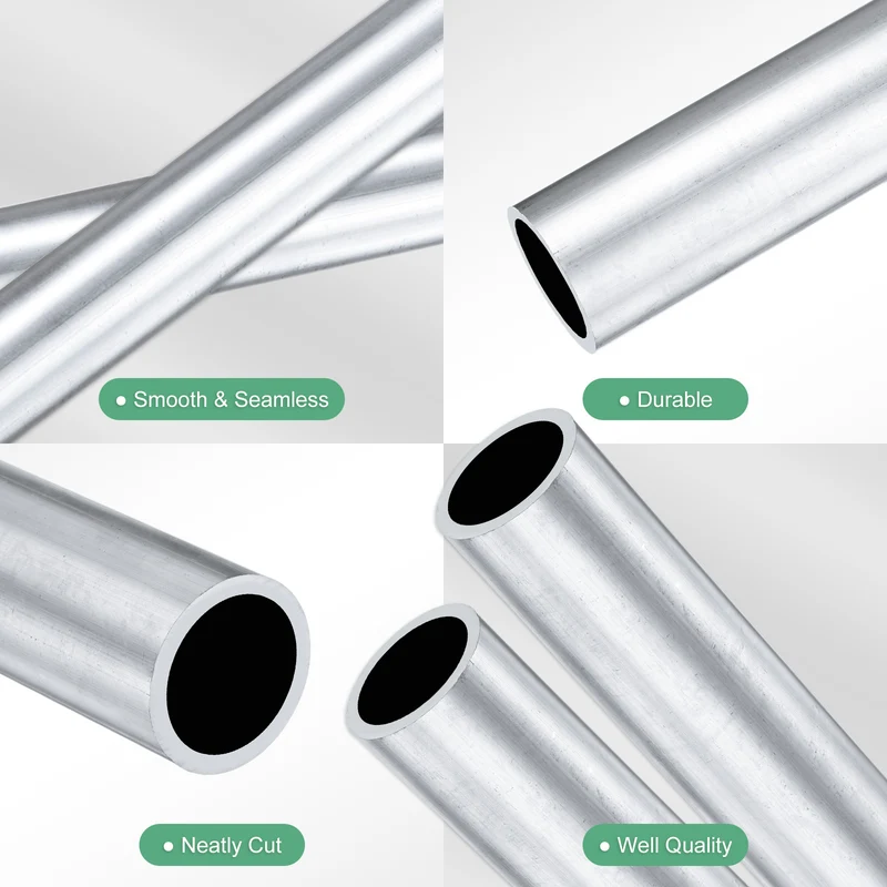 2-Pack 6063 Aluminum Round Tube, 18mmx22mm(IDxOD) 250mm Length Straight Tubing