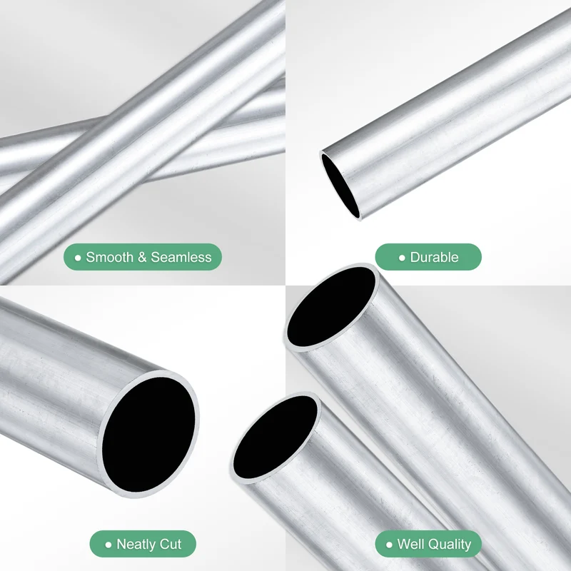 2-Pack 6063 Aluminum Round Tube, 18mmx20mm(IDxOD) 250mm Length Straight Tubing
