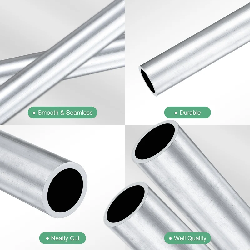 2-Pack 6063 Aluminum Round Tube, 15mmx19mm(IDxOD) 250mm Length Straight Tubing