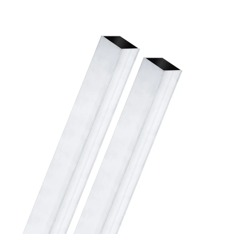 2Pcs 200mm 6063 Aluminum Square Tube, 12x12x1mm Straight Pipe Tubing for Frame