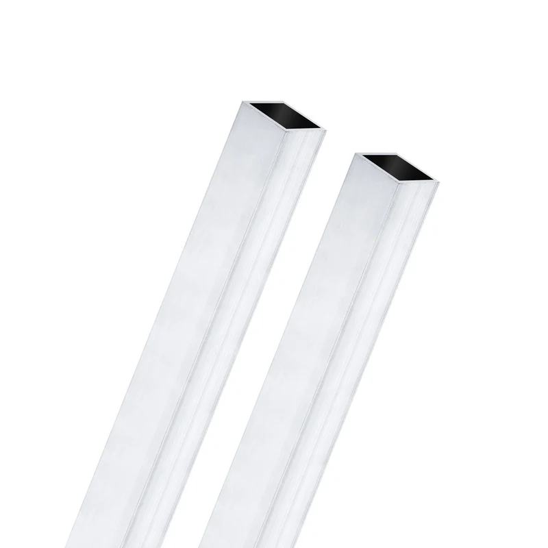 2Pcs 200mm 6063 Aluminum Square Tube, 8x8x1mm Straight Pipe Tubing for Frame