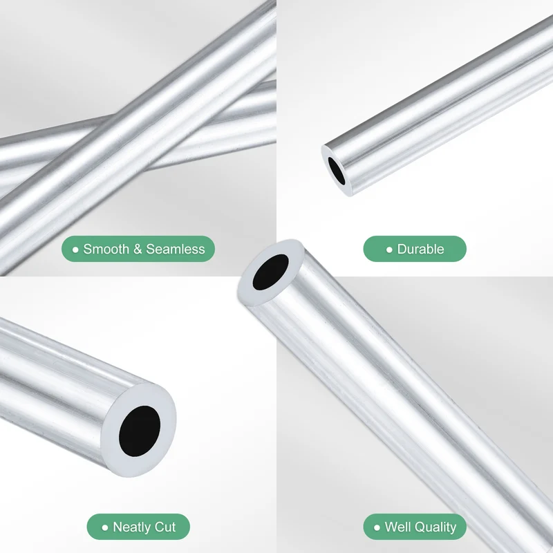 1-Pack 6063 Aluminum Round Tube, 7mmx13mm(IDxOD) 400mm Length Straight Tubing