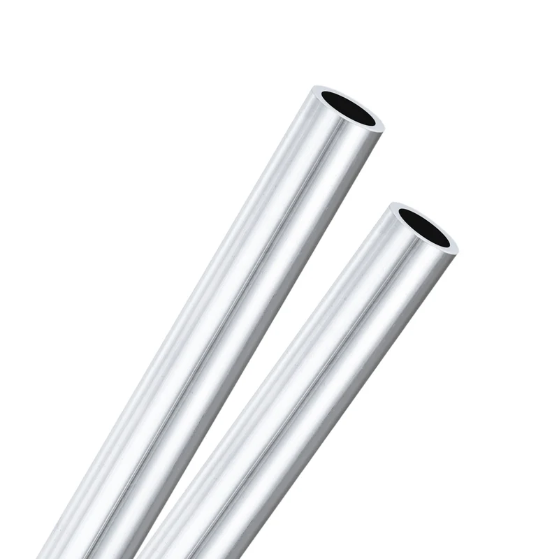 2-Pack 6063 Aluminum Round Tube, 9mmx12mm(IDxOD) 400mm Length Straight Tubing