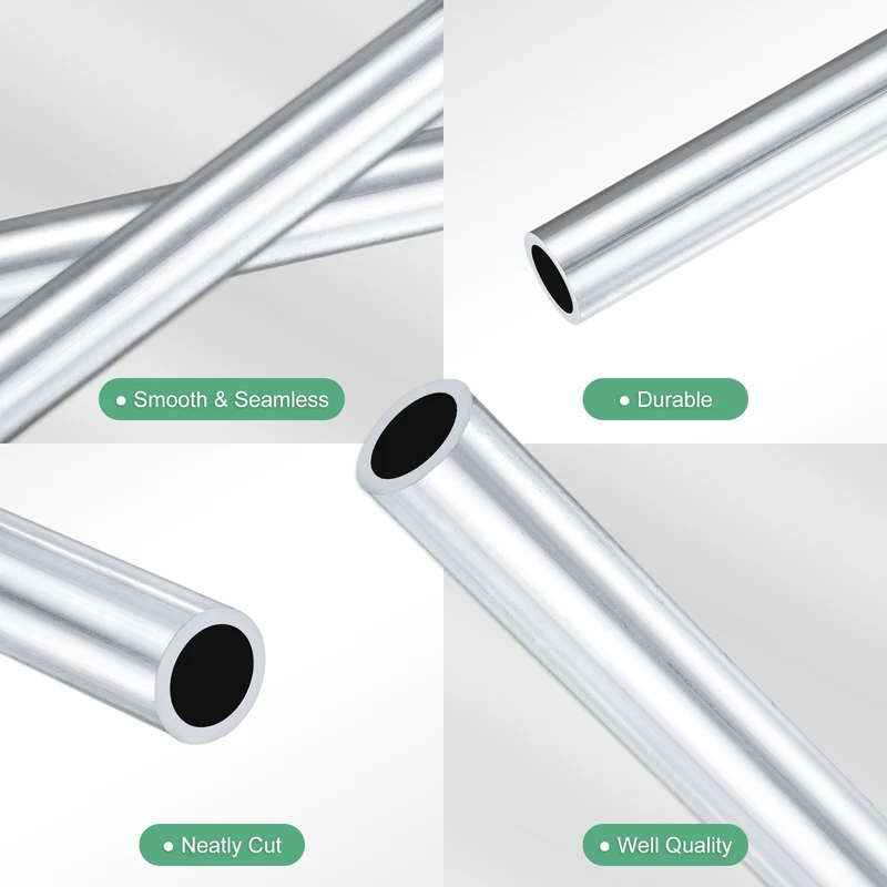 1-Pack 6063 Aluminum Round Tube, 9mmx12mm(IDxOD) 400mm Length Straight Tubing