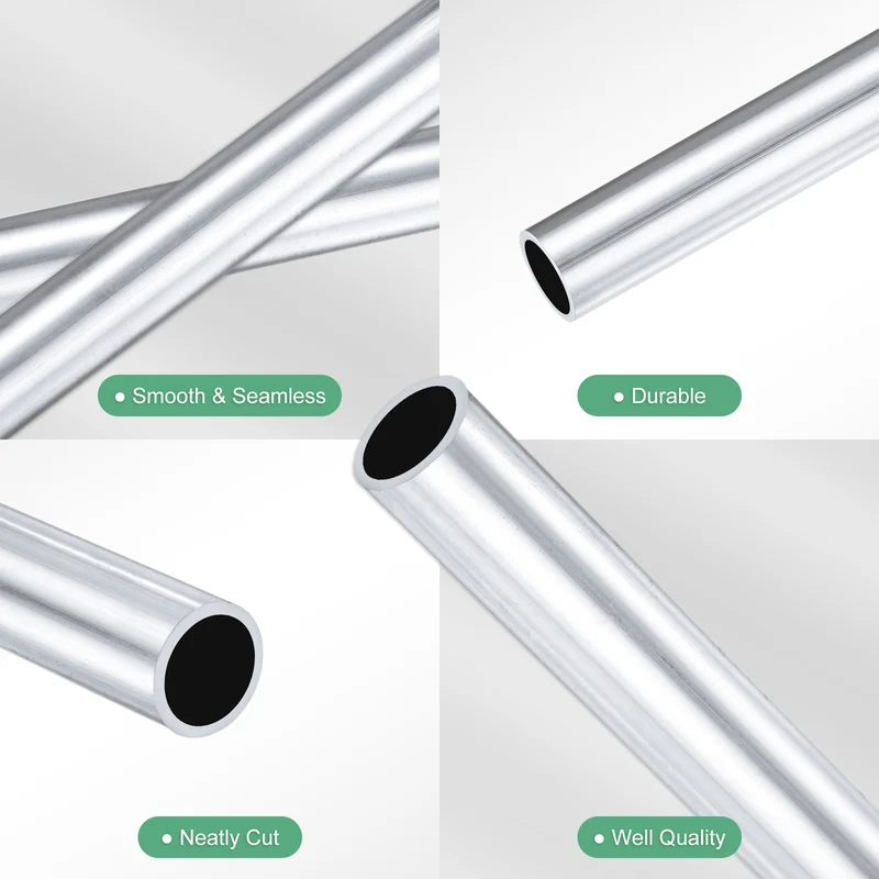 1-Pack 6063 Aluminum Round Tube, 9mmx11mm(IDxOD) 400mm Length Straight Tubing