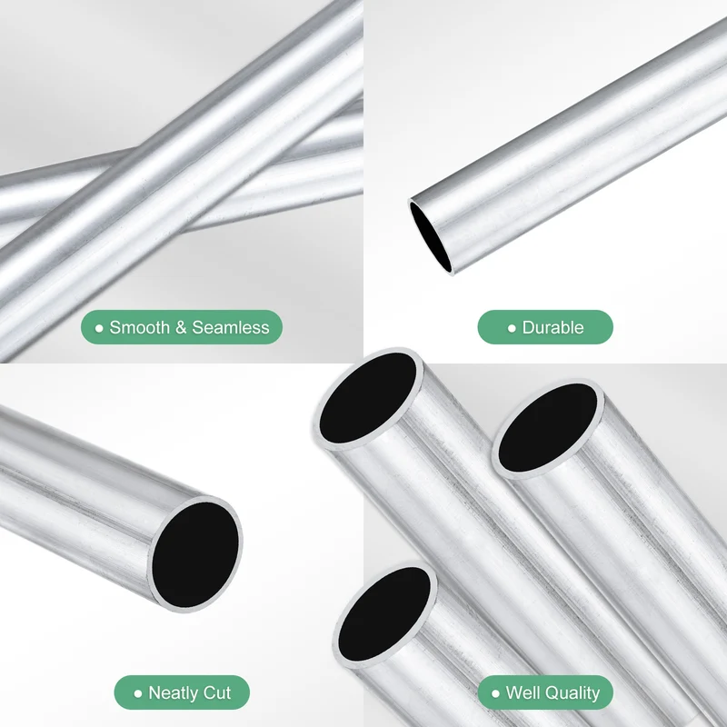 3-Pack 6063 Aluminum Round Tube, 16mmx18mm(IDxOD) 250mm Length Straight Tubing