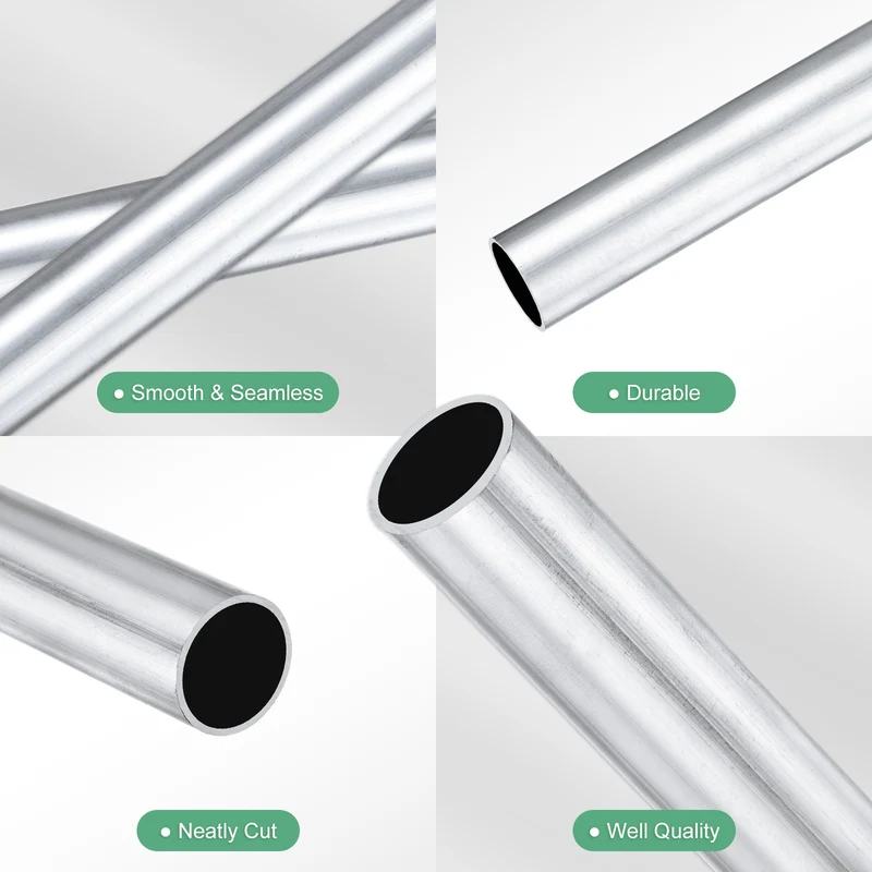 1-Pack 6063 Aluminum Round Tube, 16mmx18mm(IDxOD) 250mm Length Straight Tubing