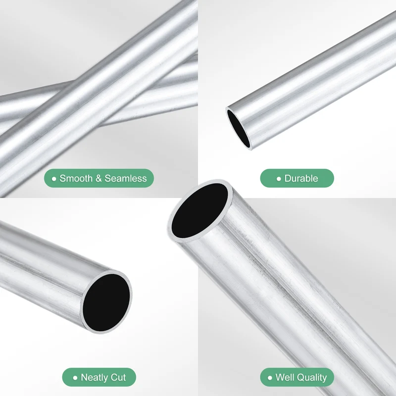 1-Pack 6063 Aluminum Round Tube, 15mmx17mm(IDxOD) 250mm Length Straight Tubing