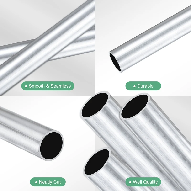 3-Pack 6063 Aluminum Round Tube, 14mmx16mm(IDxOD) 250mm Length Straight Tubing