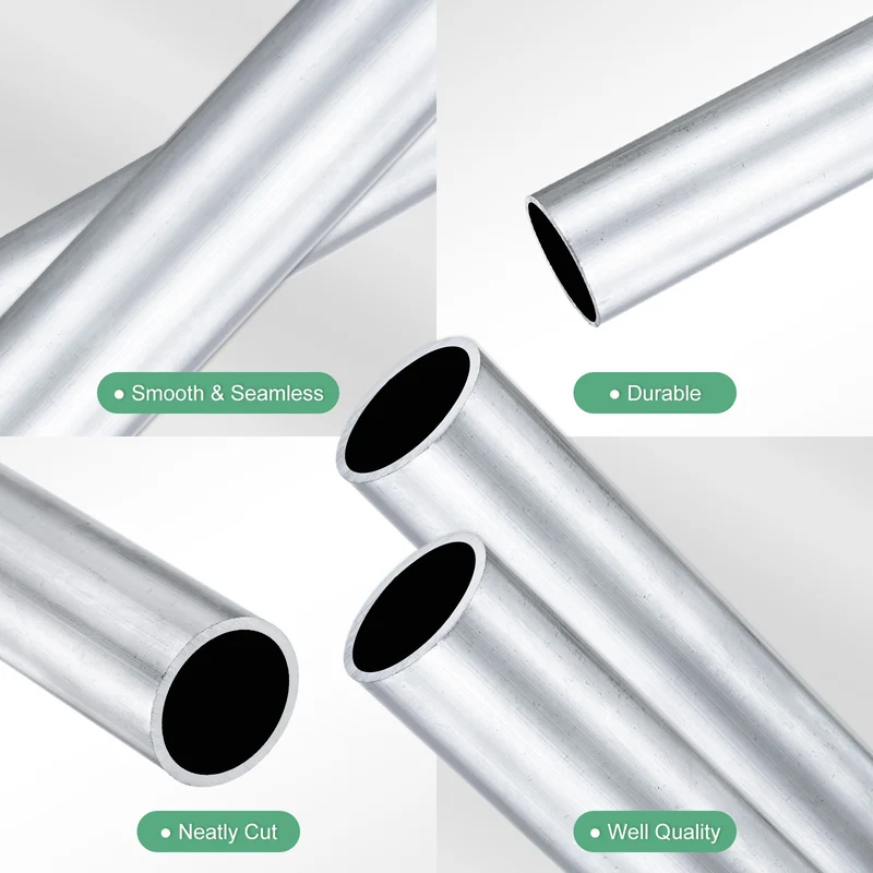 2-Pack 6063 Aluminum Round Tube, 19mmx22mm(IDxOD) 100mm Length Straight Tubing