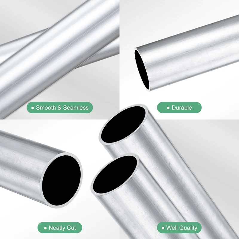 2-Pack 6063 Aluminum Round Tube, 27mmx30mm(IDxOD) 300mm Length Straight Tubing