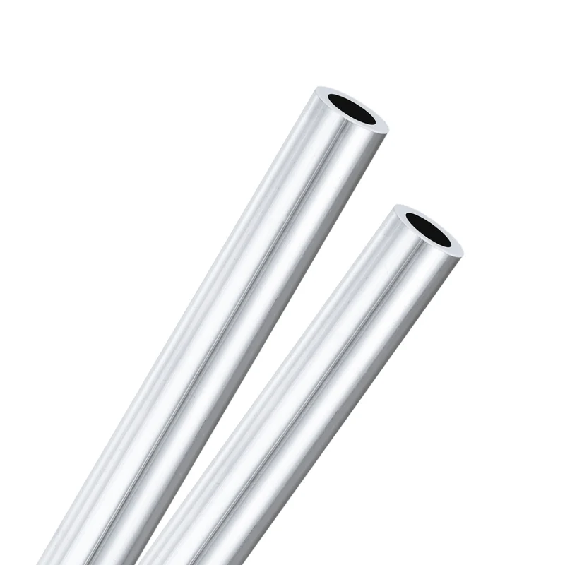 2-Pack 6063 Aluminum Round Tube, 8mmx12mm(IDxOD) 250mm Length Straight Tubing