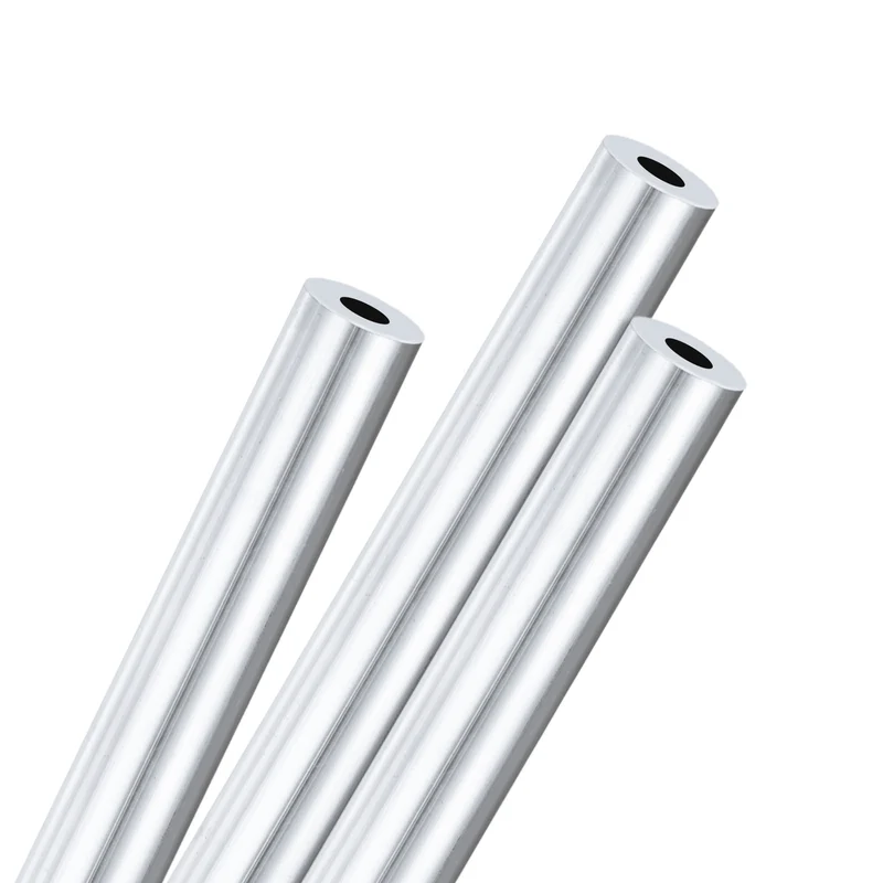 3-Pack 6063 Aluminum Round Tube, 5mmx12mm(IDxOD) 250mm Length Straight Tubing