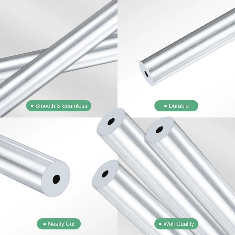 3-Pack 6063 Aluminum Round Tube, 3mmx12mm(IDxOD) 250mm Length Straight Tubing