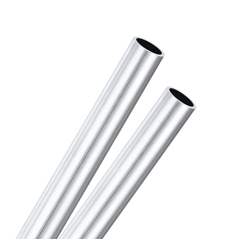 2-Pack 6063 Aluminum Round Tube, 10mmx12mm(IDxOD) 250mm Length Straight Tubing