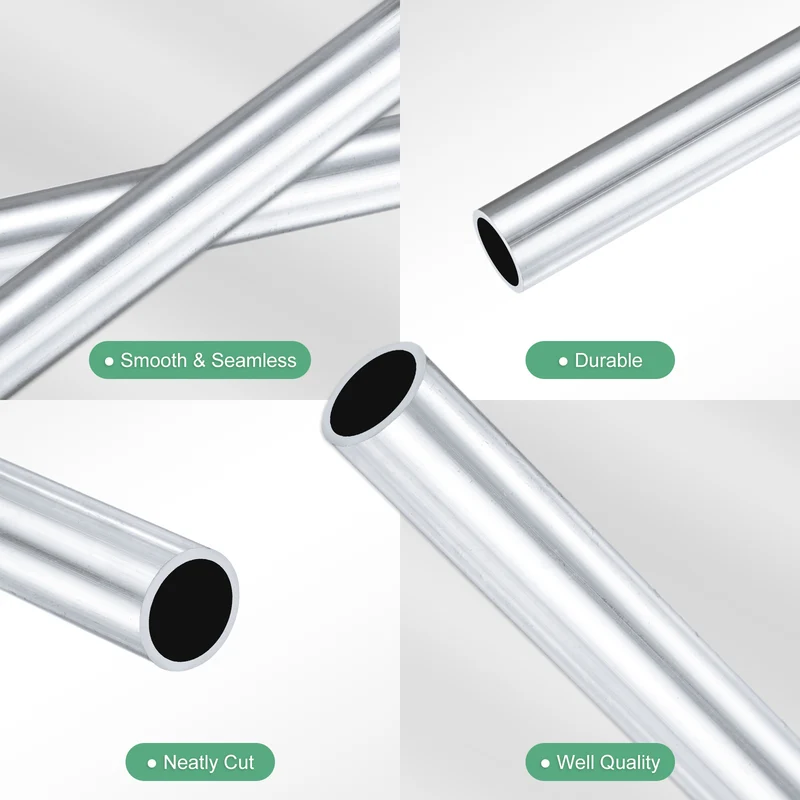 1-Pack 6063 Aluminum Round Tube, 10mmx12mm(IDxOD) 250mm Length Straight Tubing