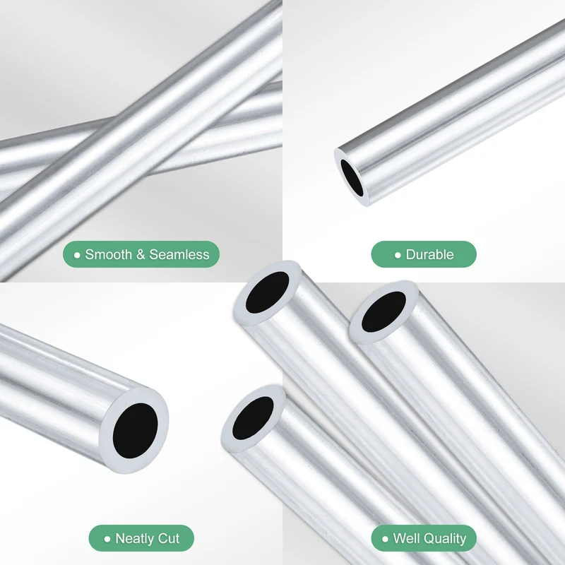 3-Pack 6063 Aluminum Round Tube, 7mmx11mm(IDxOD) 250mm Length Straight Tubing