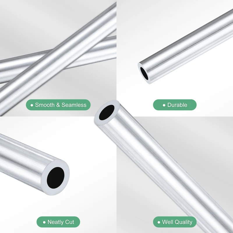 1-Pack 6063 Aluminum Round Tube, 6mmx10mm(IDxOD) 250mm Length Straight Tubing