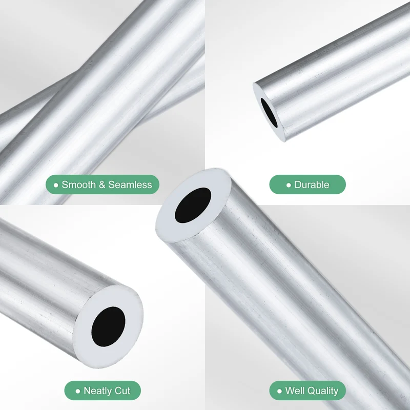 1-Pack 6063 Aluminum Round Tube, 10mmx20mm(IDxOD) 300mm Length Straight Tubing
