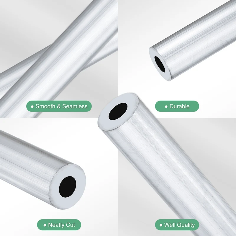 1-Pack 6063 Aluminum Round Tube, 10mmx19mm(IDxOD) 300mm Length Straight Tubing