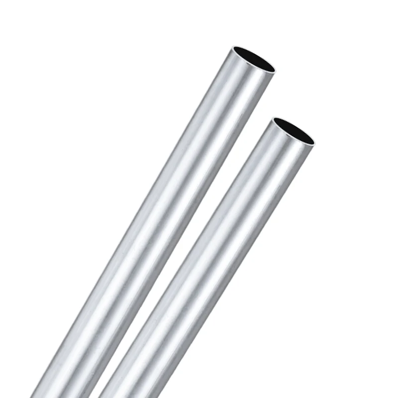 2-Pack 6063 Aluminum Round Tube, 15mmx17mm(IDxOD) 300mm Length Straight Tubing
