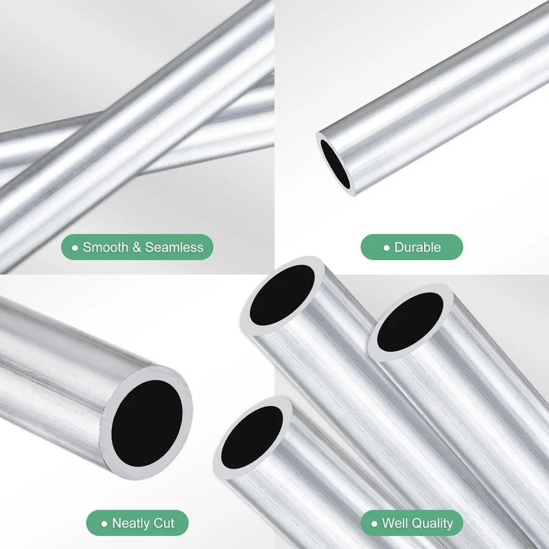 3-Pack 6063 Aluminum Round Tube, 13mmx16mm(IDxOD) 300mm Length Straight Tubing