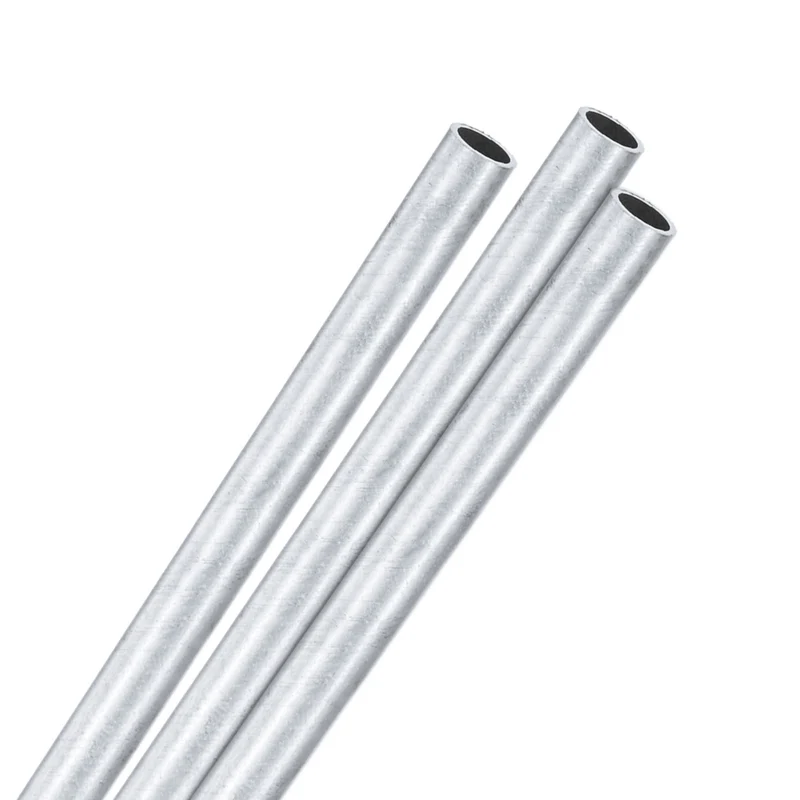 3-Pack 6063 Aluminum Round Tube, 4mmx5mm(IDxOD) 300mm Length Straight Tubing