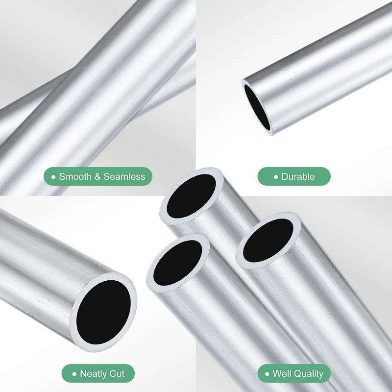 3-Pack 6063 Aluminum Round Tube, 16mmx20mm(IDxOD) 300mm Length Straight Tubing
