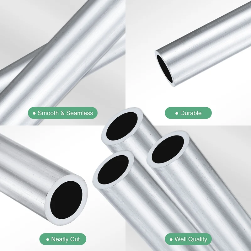 3-Pack 6063 Aluminum Round Tube, 14mmx20mm(IDxOD) 300mm Length Straight Tubing