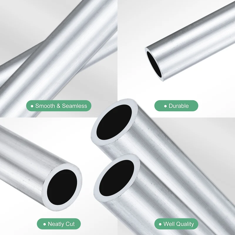 2-Pack 6063 Aluminum Round Tube, 14mmx20mm(IDxOD) 300mm Length Straight Tubing