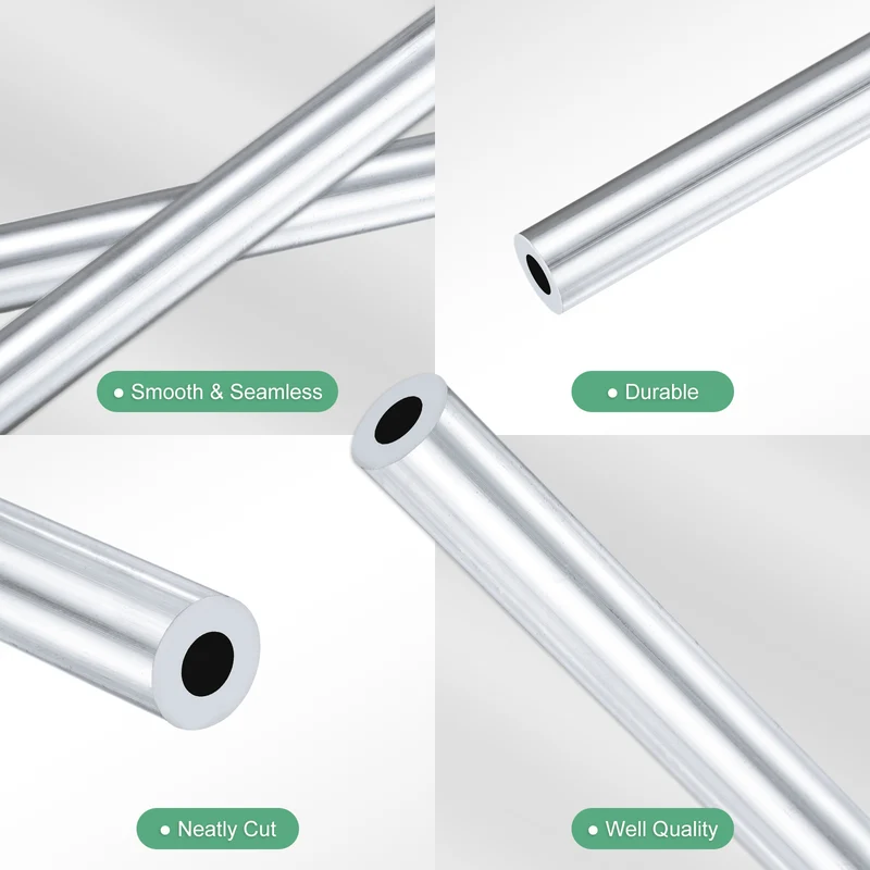 1-Pack 6063 Aluminum Round Tube, 5mmx10mm(IDxOD) 250mm Length Straight Tubing