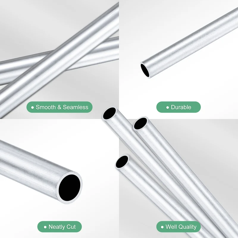 3-Pack 6063 Aluminum Round Tube, 4mmx5mm(IDxOD) 250mm Length Straight Tubing