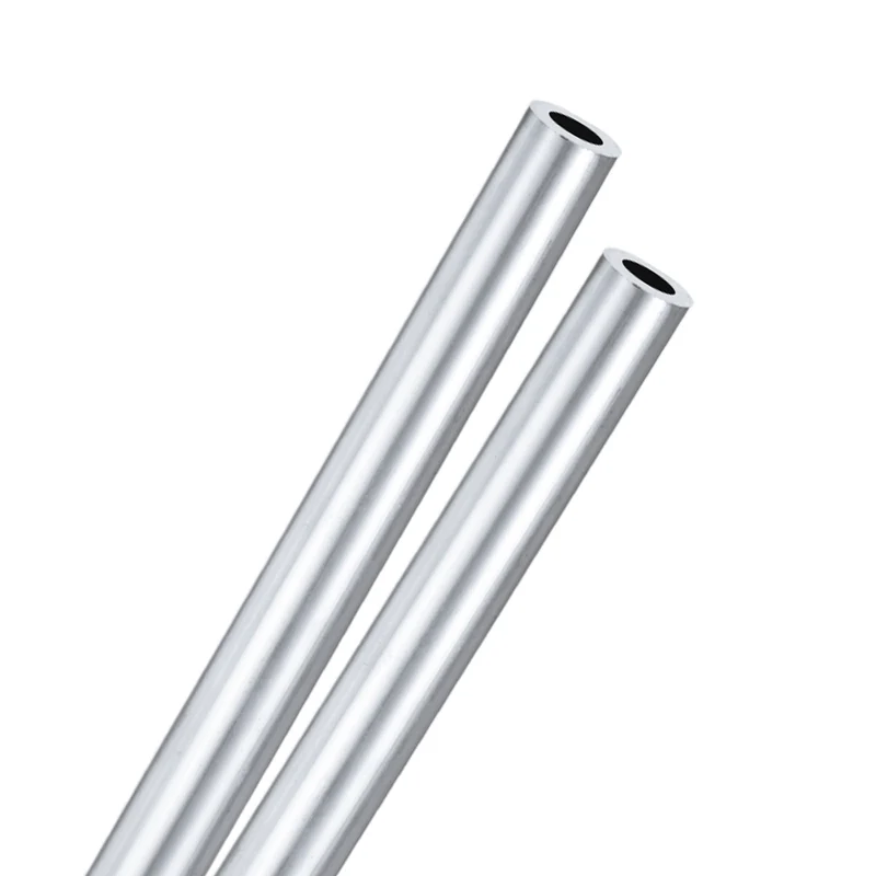 2-Pack 6063 Aluminum Round Tube, 10mmx17mm(IDxOD) 300mm Length Straight Tubing