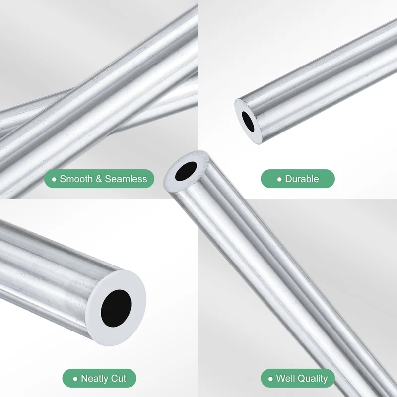 1-Pack 6063 Aluminum Round Tube, 8mmx17mm(IDxOD) 300mm Length Straight Tubing