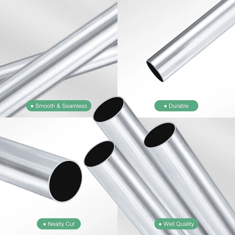 3-Pack 6063 Aluminum Round Tube, 14mmx16mm(IDxOD) 300mm Length Straight Tubing