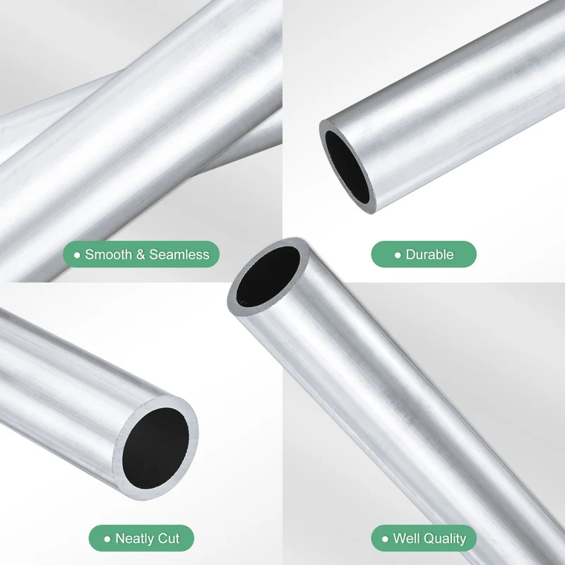 1-Pack 6063 Aluminum Round Tube, 21mmx27mm(IDxOD) 300mm Length Straight Tubing
