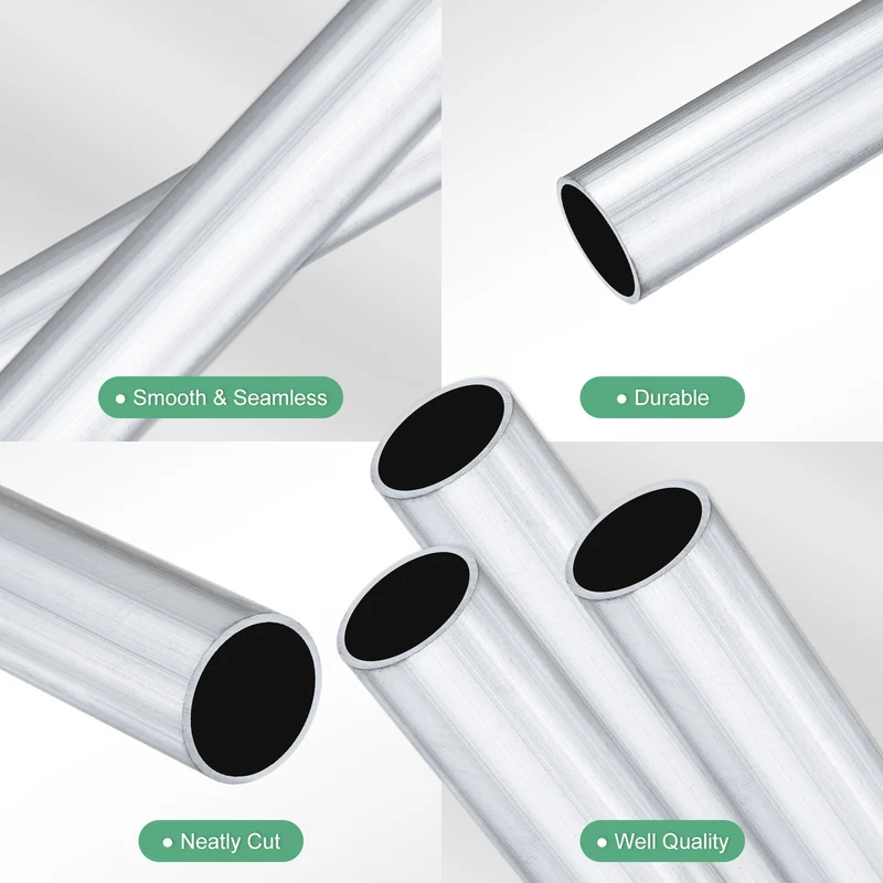 3-Pack 6063 Aluminum Round Tube, 16mmx19mm(IDxOD) 300mm Length Straight Tubing