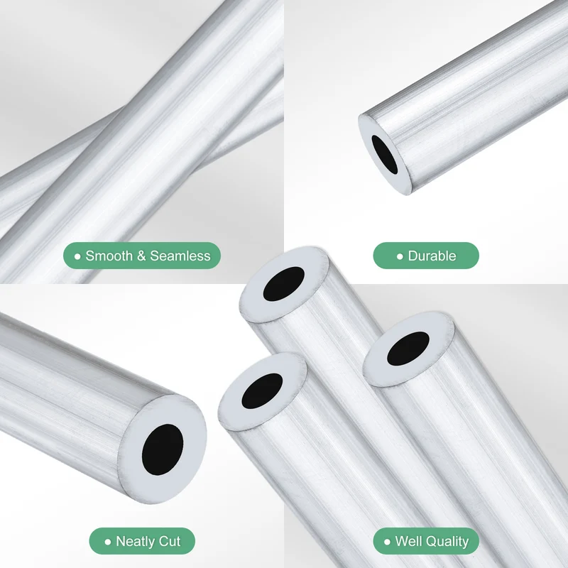 3-Pack 6063 Aluminum Round Tube, 10mmx19mm(IDxOD) 300mm Length Straight Tubing