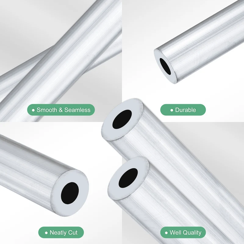 2-Pack 6063 Aluminum Round Tube, 10mmx19mm(IDxOD) 300mm Length Straight Tubing