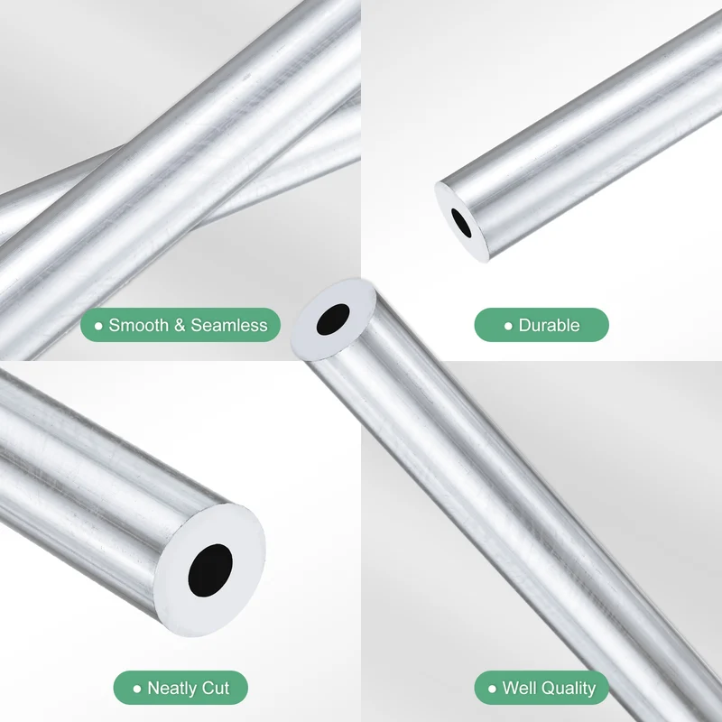 1-Pack 6063 Aluminum Round Tube, 7mmx18mm(IDxOD) 300mm Length Straight Tubing