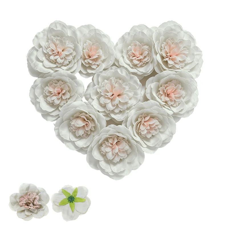 10 Pcs Fake Flower Heads, Artificial Flowers Hydrangea Heads, Pale Green