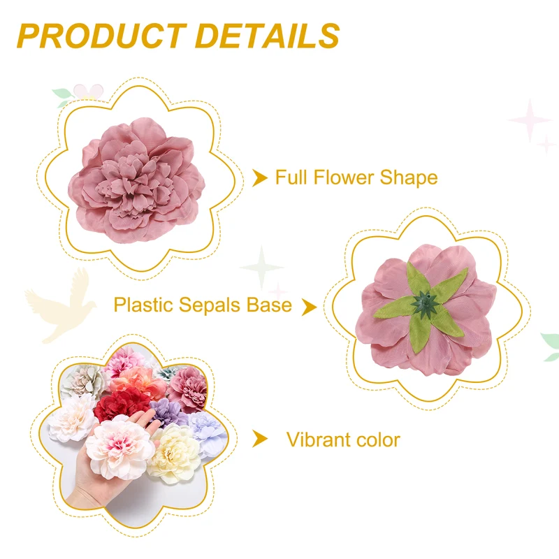 10 Pcs Fake Flower Heads, Artificial Flowers Hydrangea Heads, Dusty Rose