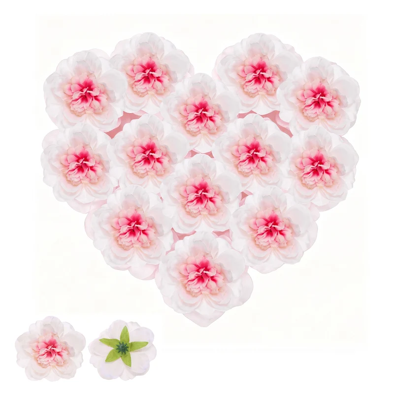 10 Pcs Fake Flower Heads, Artificial Flowers Hydrangea Heads, Pink