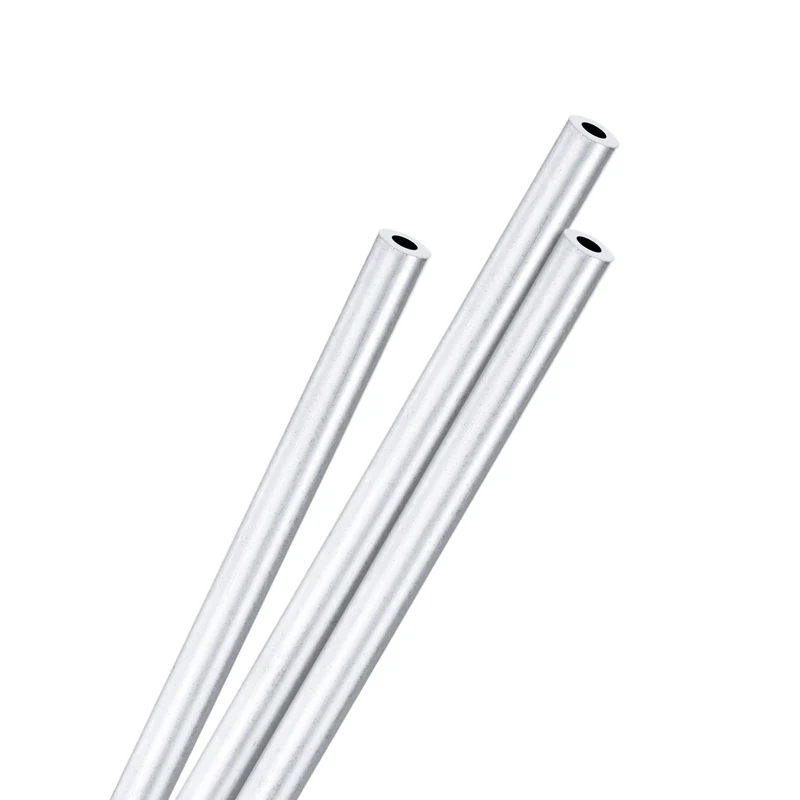 3-Pack 6063 Aluminum Round Tube, 2mmx4mm(IDxOD) 250mm Length Straight Tubing