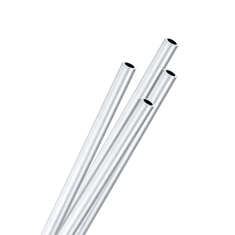 4-Pack 6063 Aluminum Round Tube, 2mmx3mm(IDxOD) 250mm Length Straight Tubing