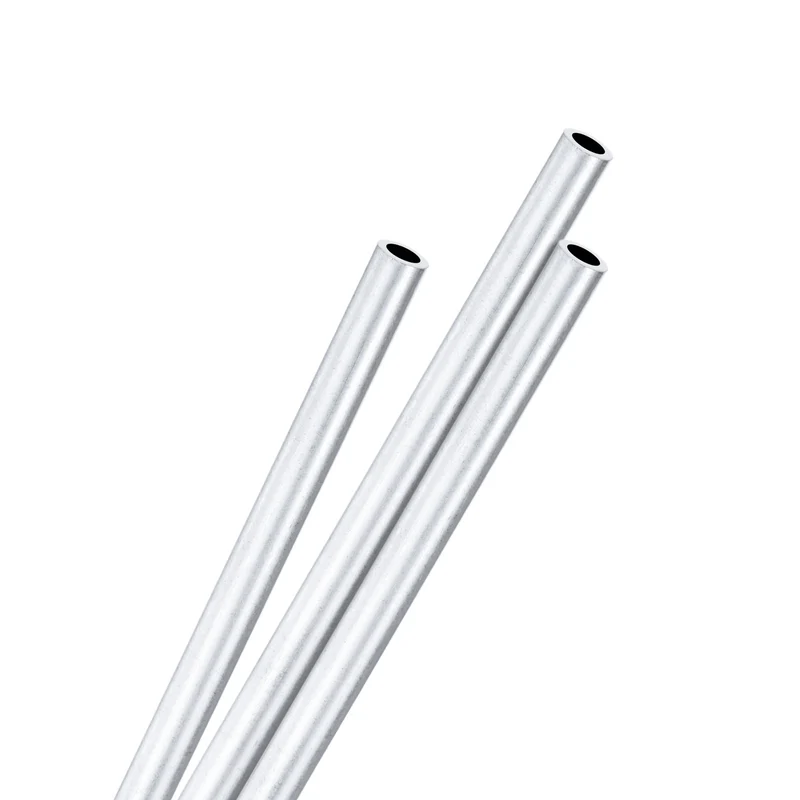 3-Pack 6063 Aluminum Round Tube, 2mmx3mm(IDxOD) 250mm Length Straight Tubing