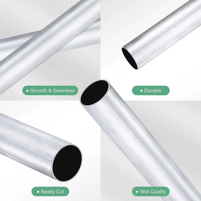1-Pack 6063 Aluminum Round Tube, 13mmx15mm(IDxOD) 300mm Length Straight Tubing
